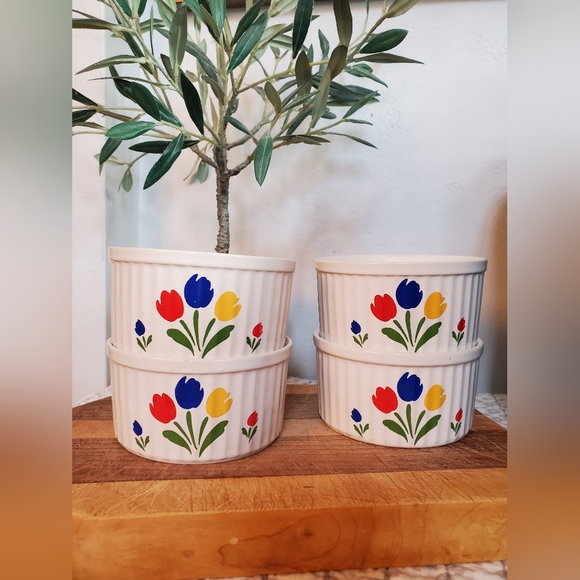 Tulip Tyme Other - Tulip Tyme Vintage Floral Ramekins Set of 4